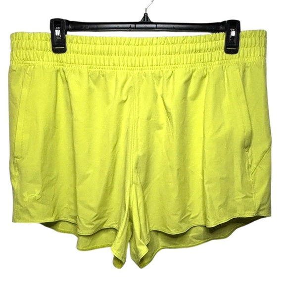 Under Armour Flex Woven Shorts Women’s 2XL Lime Yellow NWT Athletic Running - Picture 1 of 8